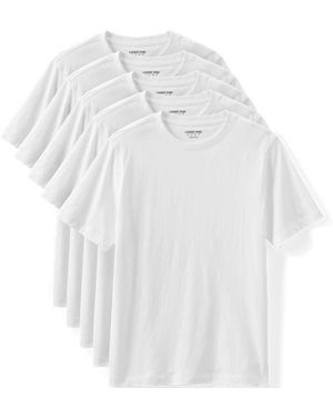Lands' End Kurzarm-Shirt Mit Rundausschnitt Im 5Er-Set, Herren, Größe:44-46 Regular, By - Weiß