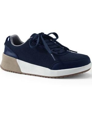 Lands' End Active-Sneaker Aus Leder, Damen, Größe Regular, Leder/Rauleder/Polyurethan, By - Blau