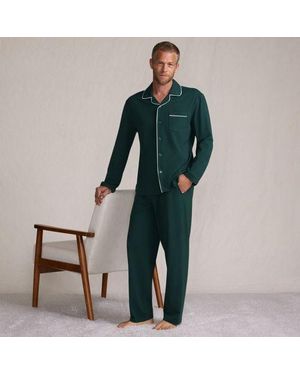 Lands' End Jersey-Pyjamaset, Herren, Größe Regular, Elasthan/Baumwoll-Mischung, By - Grün