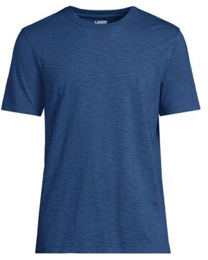 Lands' End Kurzarm-Shirt Mit Slub-Struktur, Herren, Größe:44-46 Regular, , Baumwolle, By - Blau