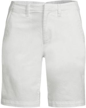 Lands' End Chino-Bermudas 25 Cm, Damen, Größe:34 Petite, By - Weiß