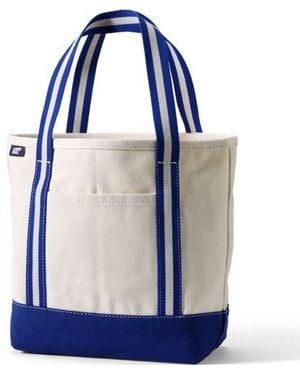 Lands' End Mittelgroße Offene Canvas-Tasche, Damen, Größe:Null Regular, Baumwolle, By - Blau