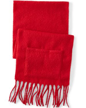 Lands' End Langer Flauschiger Schal Mit Fransen, Damen, Größe:Null Regular, Polyester, By - Rot