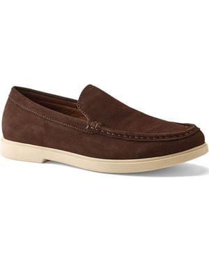 Lands' End Veloursleder-Mokassins, Herren, Größe Regular, Rauleder, By - Braun
