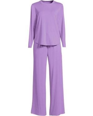 Lands' End Pyjama-Set Mit Cooling-Finish, Damen, Größe Regular, By - Lila