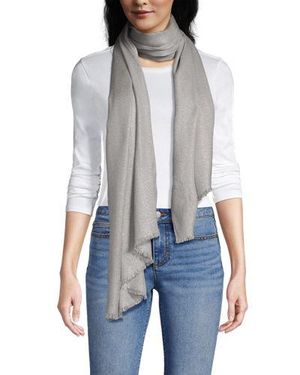 Lands' End Metallic-Schal, Damen, Größe:Null Regular, Metall/Viskose, By - Blau