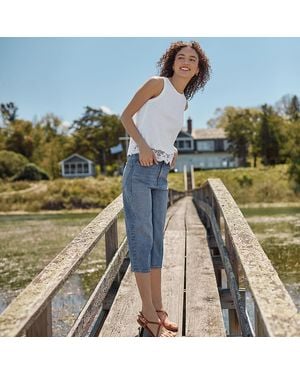 Lands' End Soft Denim Relaxte Capri-Jeans - Blau