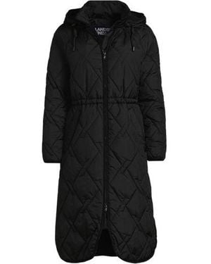 Lands' End Isolierter Steppmantel Mit Kapuze, Damen, Größe:32-34 Regular, Polyester/Nylon, By - Schwarz