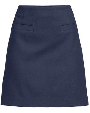 Lands' End Flanell-Minirock, Damen, Größe:34 Regular, Elasthan/Viskose/Polyester-Mischung, By - Blau