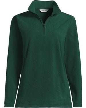 Lands' End Anyweather Fleece-Pullover Mit Reißverschluss, Damen, Größe Petite, Polyester, By - Grün