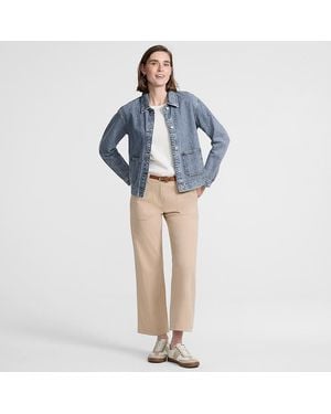 Lands' End Soft Comfort Jeansjacke Im Leinenmix, Damen, Größe:34 Regular, By - Blau