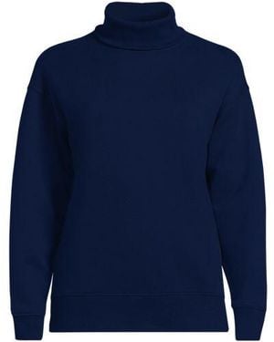 Lands' End Serious Sweats Rollkragenpullover, Damen, Größe:32-34 Regular, Baumwoll-Mischung/Polyester-Mischung, By - Blau