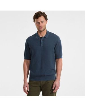 Lands' End Feinstrick-Poloshirt Aus Baumwolle, Herren, Größe:44-46 Regular, Baumwolle, By - Blau