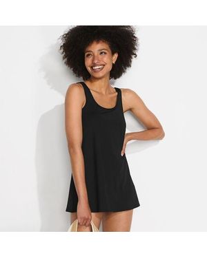 Lands' End Badekleid Mit Rundem Ausschnitt, Damen, Grã¶Ãÿe Regular, Nylon-Mischung, By - Schwarz