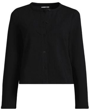 Lands' End Kurzer Starfish-Cardigan, Damen, Größe Regular, Baumwoll-Mischung, By - Schwarz