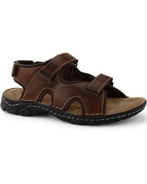 Lands' End Trekking-Sandalen, Herren, Größe Regular, Leder, By - Braun