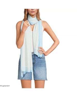 Lands' End Fließender Schal, Damen, Größe:Null Regular, Viskose, By - Blau