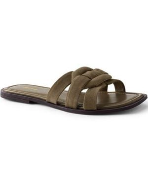 Lands' End Leder-Sandalen, Damen, Größe Regular, Leder, By - Braun