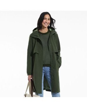 Lands' End Verstaubarer Wasserdichter Squall Regenmantel, Damen, Größe Regular, Polyester, By - Grün