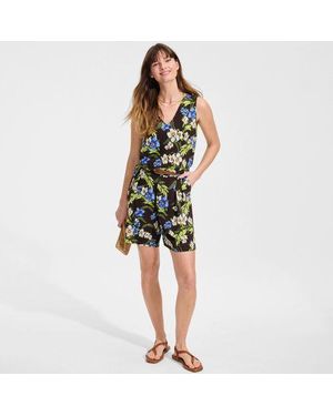 Lands' End Creaseless Shorts 20 Cm, Damen, Größe:34 Regular, Polyester, By - Grün