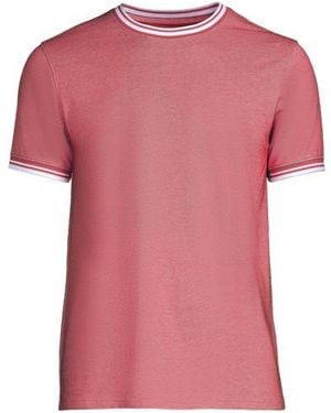 Lands' End Piqué-T-Shirt Mit Kühlendem Effekt, Classic Fit, Herren, Größe:48-50 Regular, Baumwoll-Mischung/Polyester-Mischung, By - Pink
