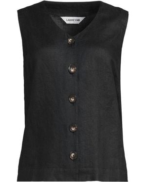 Lands' End Premium Reinleinen-Top Mit Knöpfen, Damen, Größe:34 Regular, Leinen, By - Schwarz