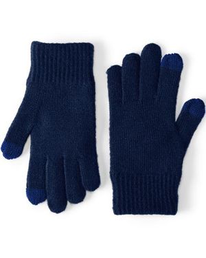 Lands' End Cashtouch Strickhandschuhe, Herren, Größe Regular, Elasthan/Polyacryl/Nylon-Mischung, By - Blau