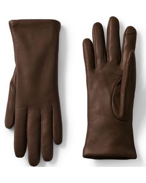 Lands' End Lederhandschuhe Mit Kaschmirfutter, Damen, Größe Regular, Kaschmir/Leder, By - Braun