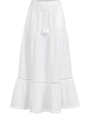 Lands' End Maxi-Stufenrock Aus Musselin, Damen, Größe Plus, Baumwolle, By - Weiß