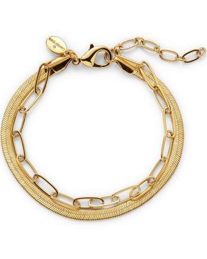 Lands' End Wasserfestes Doppelkettenarmband, Damen, Größe:Null Regular, By - Mettallic