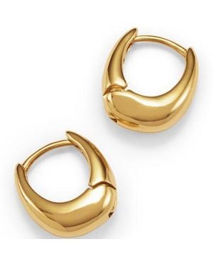 Lands' End Wasserfeste Kleine Huggie-Creolen, Damen, Größe:Null Regular, Messing, By - Mettallic