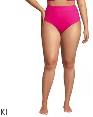 Lands' End Bikinihose Mit Hohem Beinausschnitt, Damen, Größe Plus, Elasthan/Nylon-Mischung, By - Pink