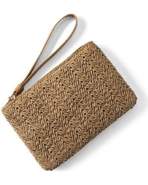 Lands' End Stroh-Clutch Mit Schlaufe, Damen, Größe:Null Regular, Stroh/Paper, By - Natur