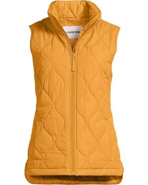 Lands' End Isolierte Steppweste Featherfree, Damen, Größe Petite, Polyester, By - Gelb