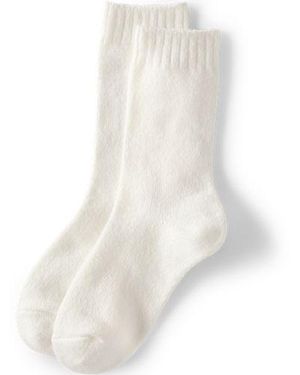 Lands' End Cashtouch Socken, Damen, Größe:Null Regular, By - Weiß
