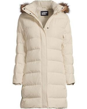 Lands' End Daunenmantel Mit Kapuze, Damen, Größe Plus, Polyester, By - Natur