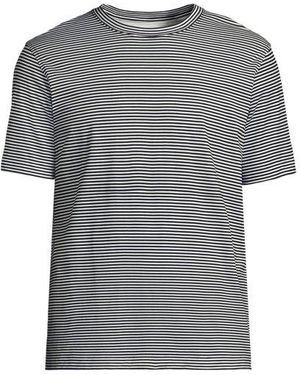 Lands' End Supima Kurzarm-Shirt Mit Rundhalsausschnitt, Herren, Größe:44-46 Regular, Baumwolle, By - Grau