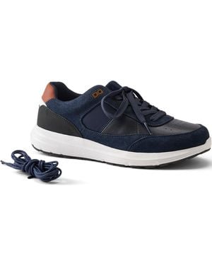Lands' End Veloursleder/Leder-Sneaker, Herren, Größe Regular, Leder/Rauleder, By - Blau