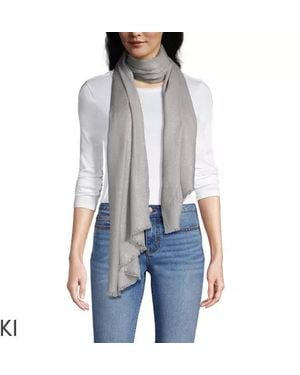 Lands' End Metallic-Schal, Damen, Größe:Null Regular, Metall/Viskose, By - Blau