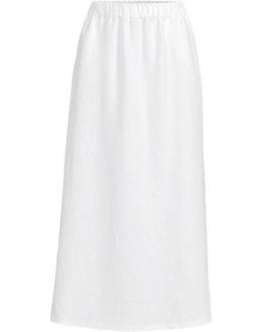 Lands' End Premium Reinleinen-Midirock Mit Elastikbund, Damen, Größe:34 Petite, Leinen, By - Natur