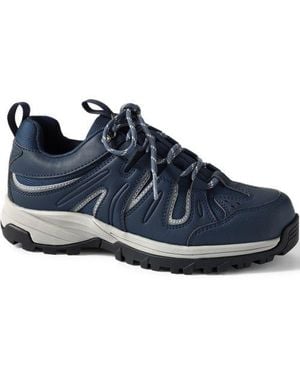 Lands' End Wasserdichte Trekker-Sneaker, Damen, Größe Regular, Leder, By - Blau