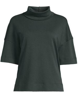 Lands' End Supima Rollkragenshirt, Damen, Größe:32-34 Regular, Baumwolle, By - Grün