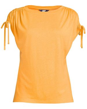 Lands' End Shirt Aus Viskose/Leinenmix Mit Geraffter Schulter, Damen, Grã¶Ãÿe:32-34 Petite, Leinen/Viskose, By - Orange
