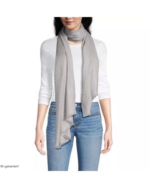 Lands' End Metallic-Schal, Damen, Größe:Null Regular, Metall/Viskose, By - Blau