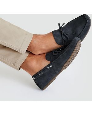 Lands' End Veloursleder-Loafer Im Autoschuh-Design, Herren, Größe Regular, Rauleder, By - Blau