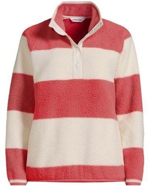 Lands' End Teddy-Pullover Mit Druckknopf-Leiste, Damen, Größe Regular, By - Rot