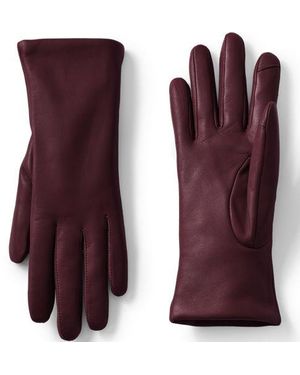 Lands' End Lederhandschuhe mit Kaschmirfutter - Rot