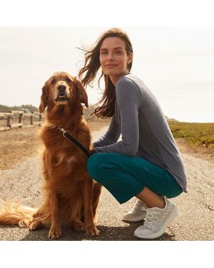 Lands' End Funktionsshirt Active Mit Langen Ärmeln Gestreift, Damen, Größe:32-34 Regular, Elasthan/Polyester-Mischung/Baumwolle Modal, By - Braun