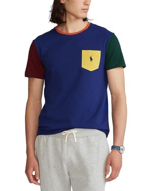 Polo Ralph Lauren Camiseta de punto de algodón, con cuello redondo - Azul