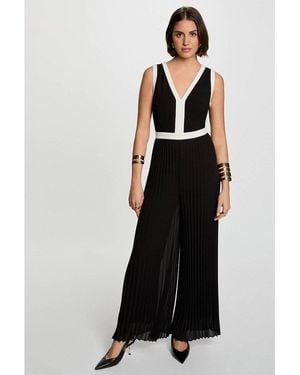 Morgan Mono pantalón plisado, amplio - Negro